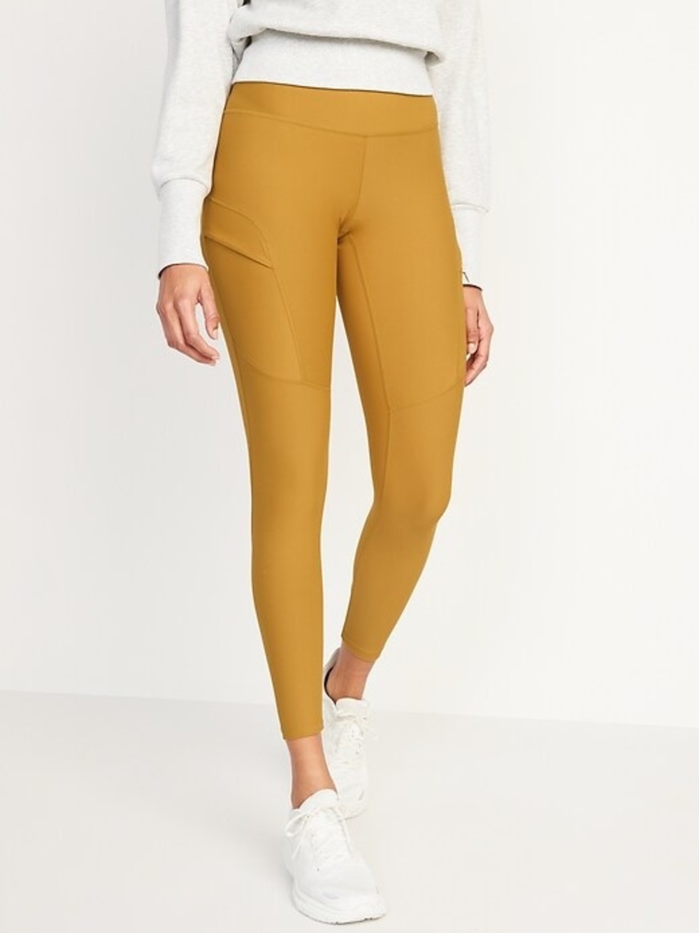 Old Navy Active High-Rise Power Soft Side-Pocket Cargo Leggings Yellow XL